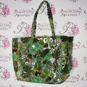 Indigo bag shiny tropical jungle leaves 🍃 leafs beach bag PVC waterproof style